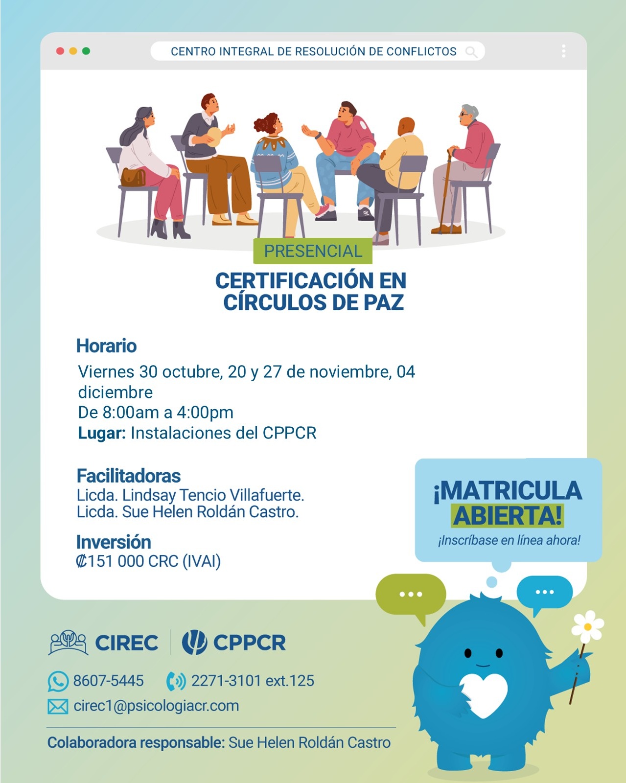 Certficación en Círculos de Paz. 